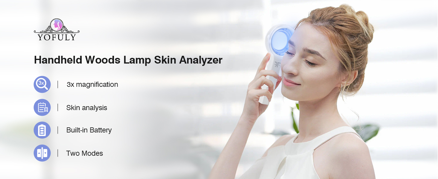 Woods Lamp Skin Analyzer Skin UV Magnifying Wood Lamp Light Skin Analysis Detection Skin Care For Pet, Beauty Facial Testing