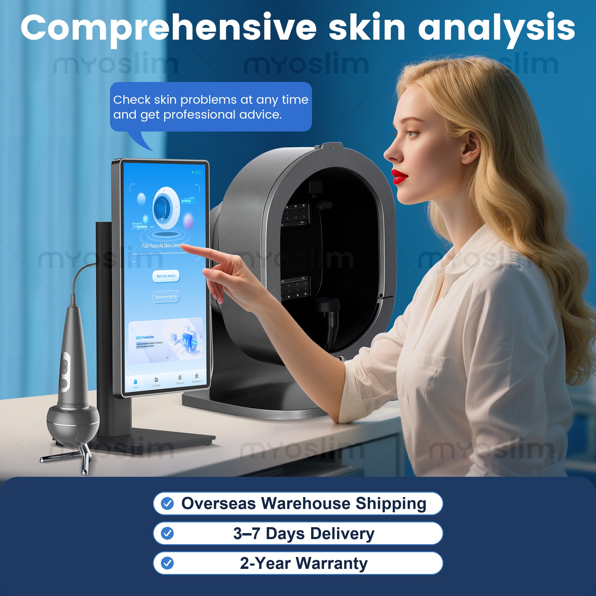 X5 3D AI Skin Analyzer with UV & Moisture Detection