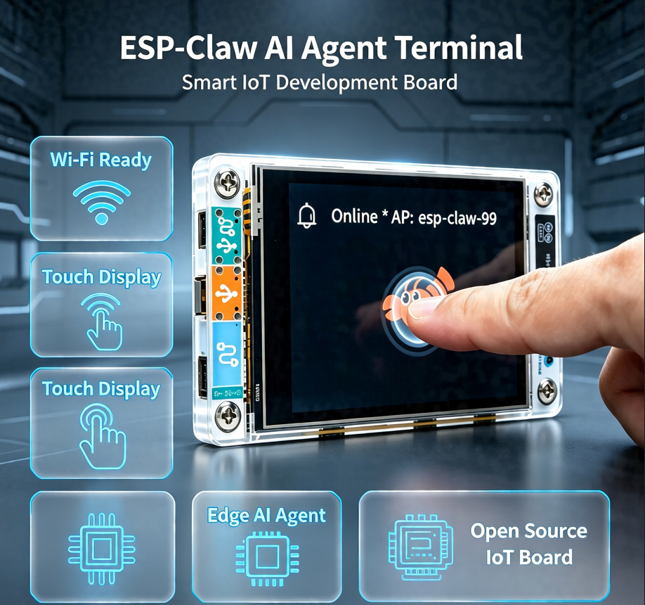 ESP32-C5 NM-CYD-C5 AI Agent Board 2.8-inch Screen Dual Band WiFi IoT Mainboard Compatible with GPT Claude DeepSeek Offline Online