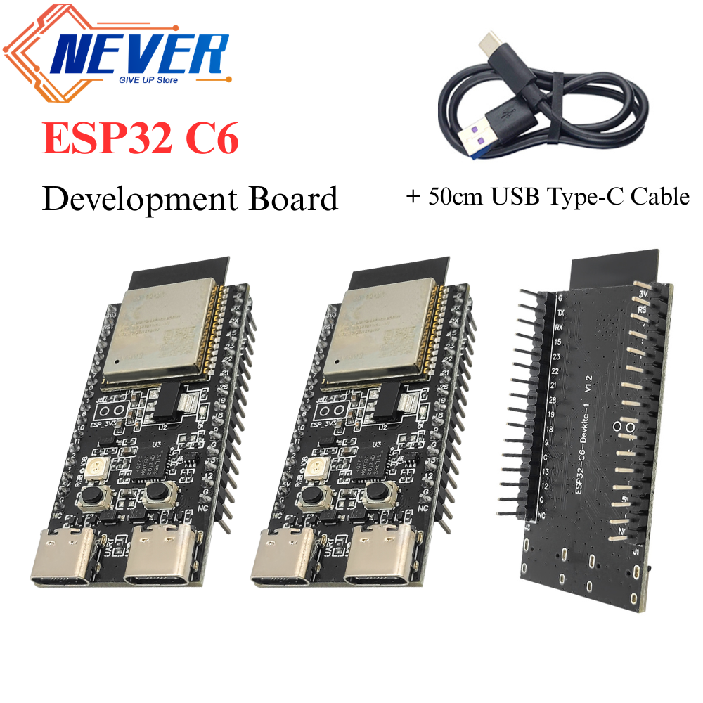 ESP32 C6 Development Board ESP32-C6-DevKitC-1 Wi-Fi 6 BLE 2.4G WiFi Module N4 N8 N16 32PIN TYPE-C CP2102 for AI DIY IOT