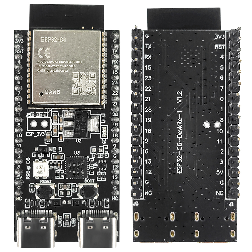 ESP32 C6 Development Board ESP32-C6-DevKitC-1 Wi-Fi 6 BLE 2.4G WiFi Module N4 N8 N16 32PIN TYPE-C CP2102 for AI DIY IOT