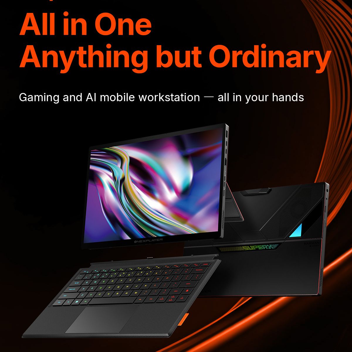 2026 New One X Player Super X AMD Ryzen AI Max+39 windows14-Inch 2.8K AMOLED 60/120HZ display Gaming tablet-laptop Fingerprint