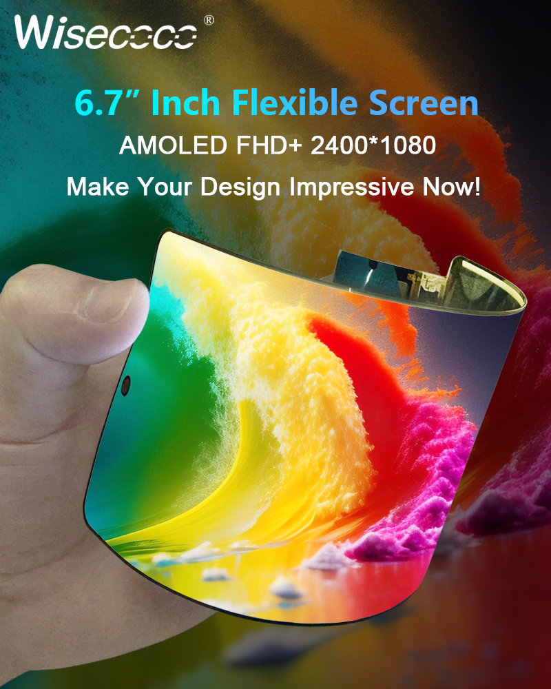6.67 Inch Flexible Rollable Curved AMOLED Display 2K 2400x1080 Screen for Raspberry Pi AI Humanoid Robot Smart Wearable