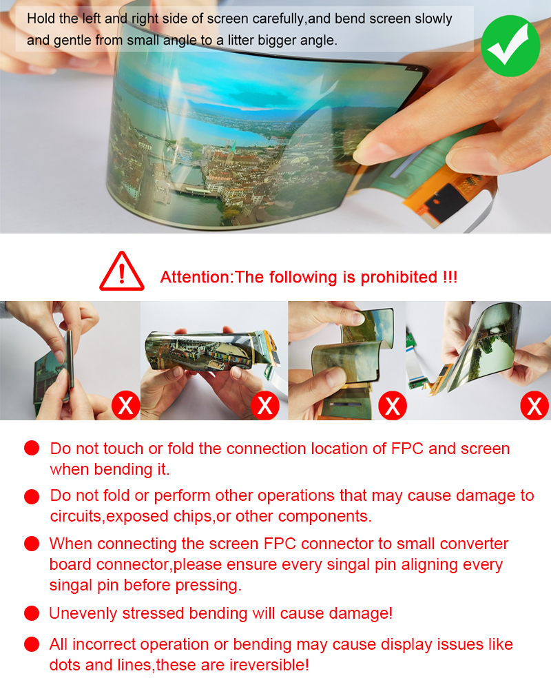 6.67 Inch Flexible Rollable Curved AMOLED Display 2K 2400x1080 Screen for Raspberry Pi AI Humanoid Robot Smart Wearable - Image 6