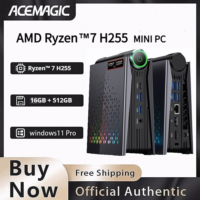 ACEMAGIC Mini PC Ryzen 7 H255 16GB 512GB SSD