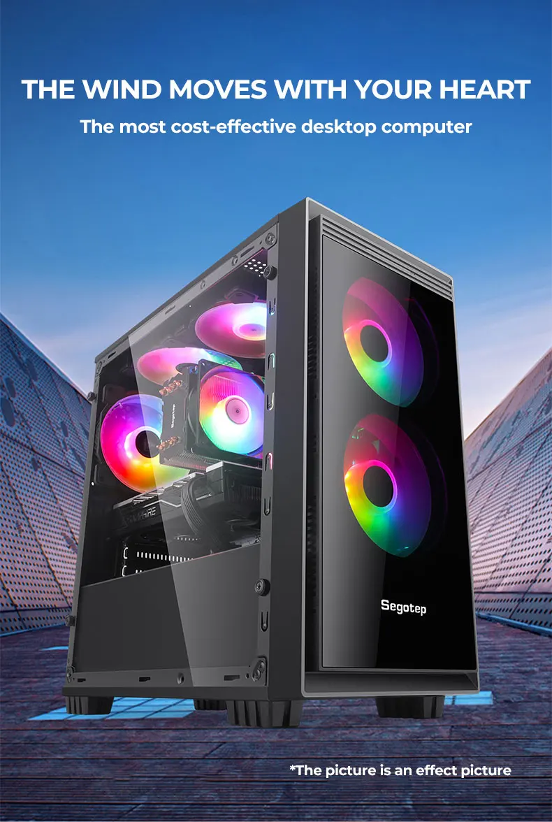 AI Gaming Desktop PC (Ryzen 7 9700X, GeForce RTX 5070 12GB GDDR7, 32GB DDR5, 4TB PCIe SSD, RGB Fans, 360mm AIO, 75