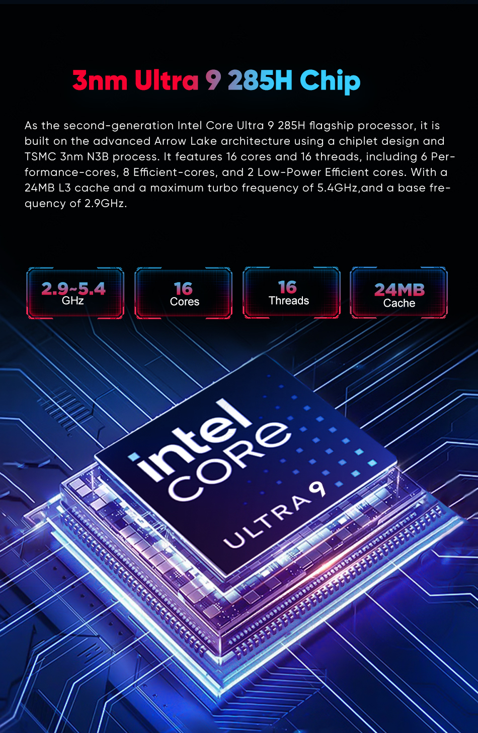 AI Performance Mini Pc Intel Core Ultra 9 285H (up to 5.4GHz)7 255H Thunderbolt 4/HDMI/DP Micro Desktop Computer for Work/Gaming - Image 4