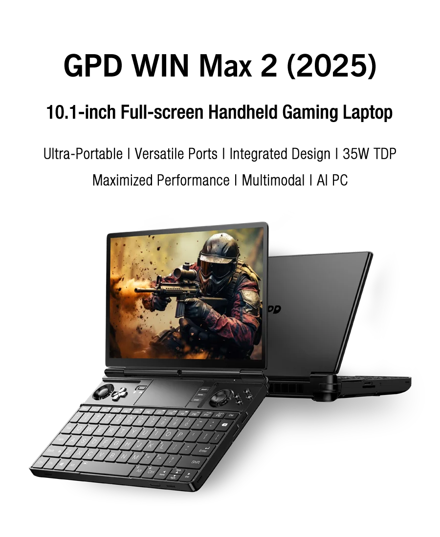 AMD 8840U AI9 HX370 Gaming Notebook 32GB LPDDR5 RAM 1TB 2TB SSD Palm Size Mini PC 2025 New Portable WIN 2 Laptop