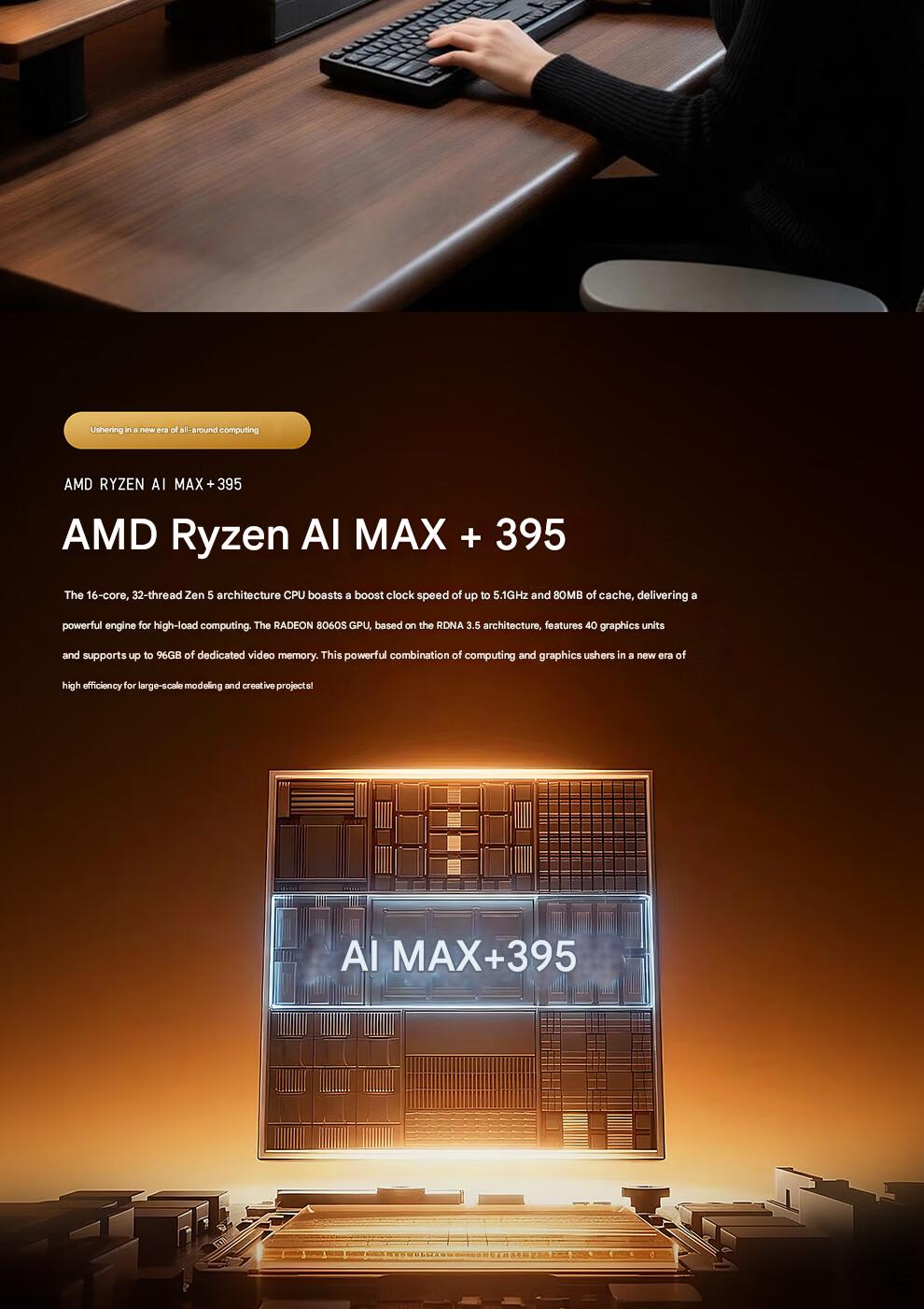 Aoostar NEX395 Ryzen AI Max+ 395 Desktop Computer WIFI7 PC Gaming AI Mini Desktop 128G LPDDR5X High-performance AI - Image 4