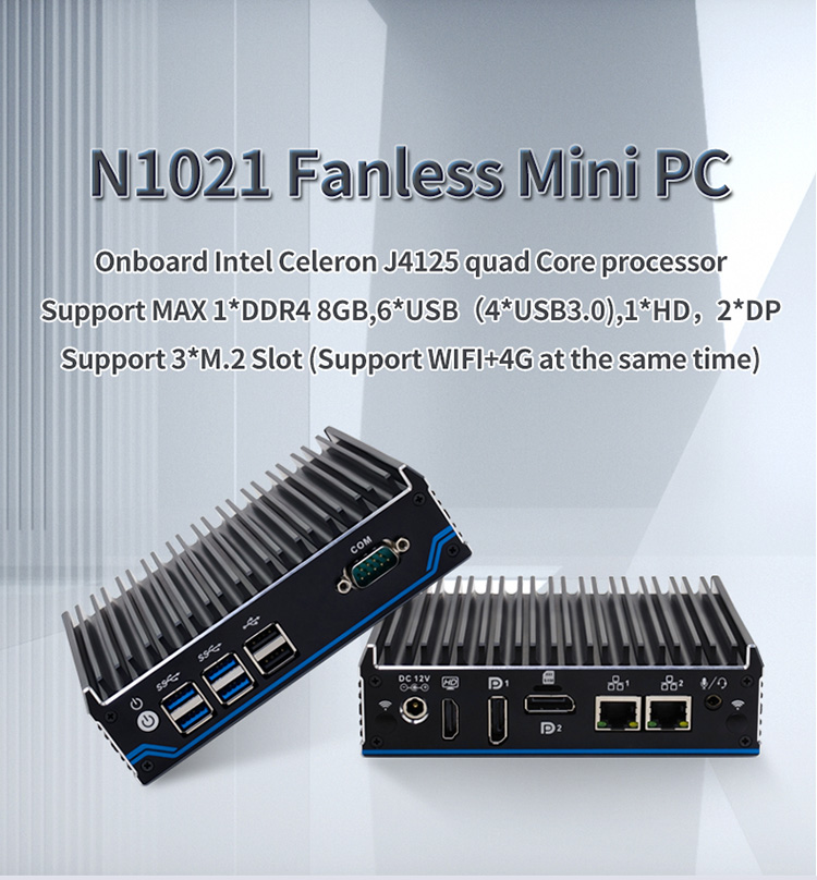 Best Fanless Mini Pc J4125 Ai Computer Micro Computer Linux X86