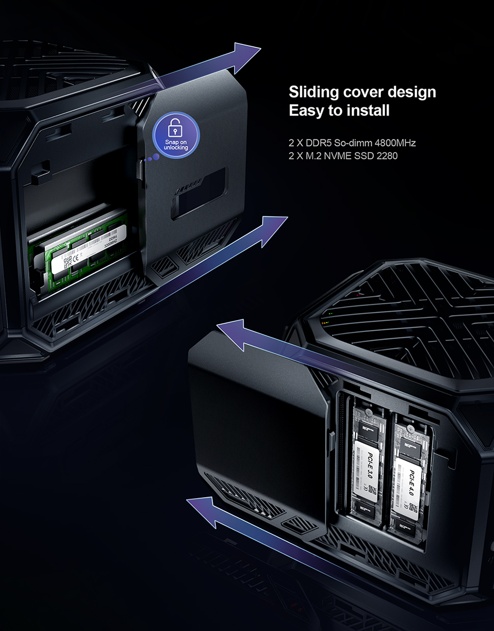 Chatreey TANK Mini PC Intel Core i9 12900H i9 13900HK With Nvidia 4060 8G Gaming Desktop Computer PCIE 4.0 Wifi 6 BT5.0 - Image 4