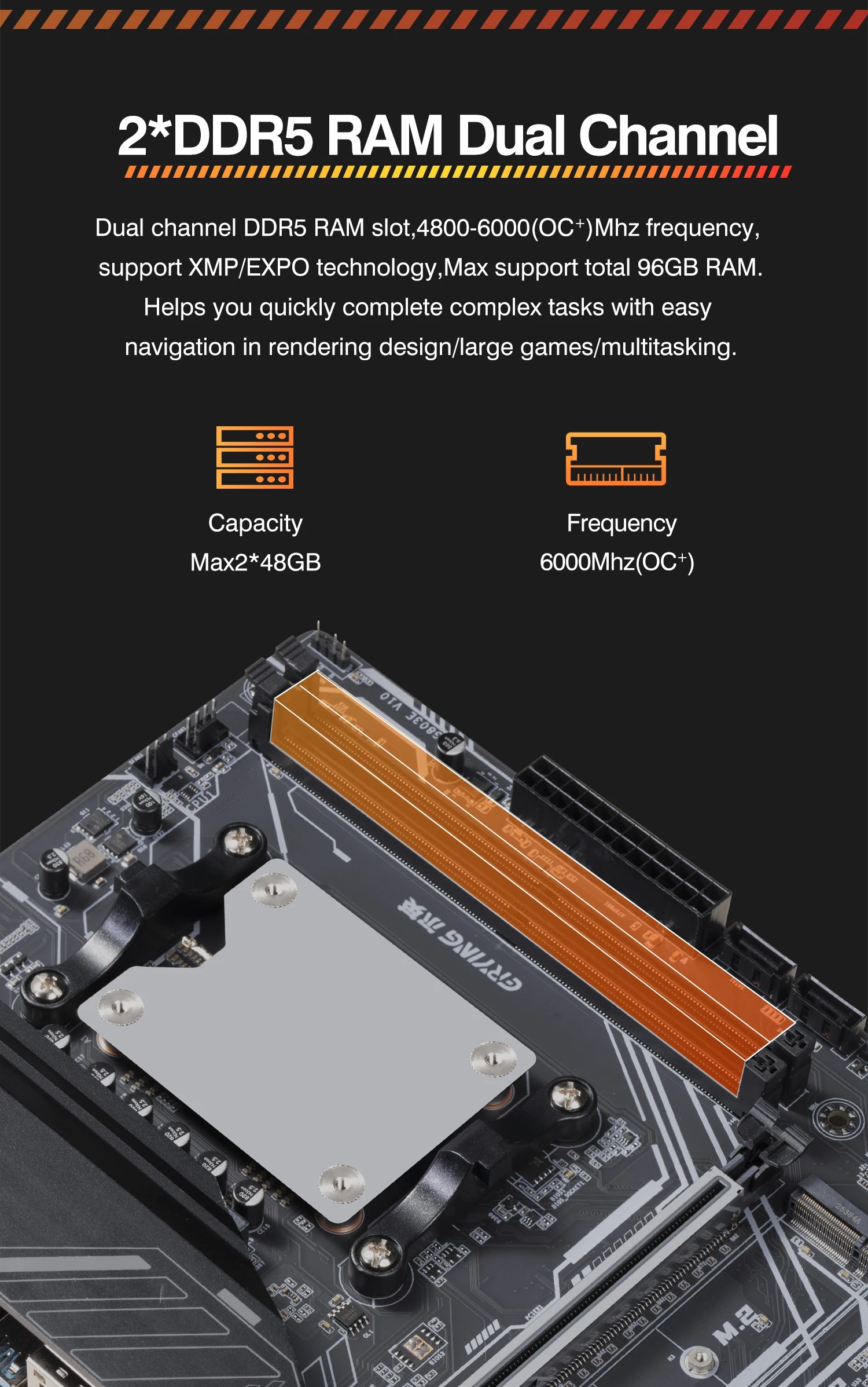 ERYING Ryzen 9 7845HX/7940HX/7945HX/8945HX Gaming Motherboard DDR5 M.2 2280 SSD M-ATX Motherboard WIFI6E ARGB AM5 Socket Gaming PC - Image 5