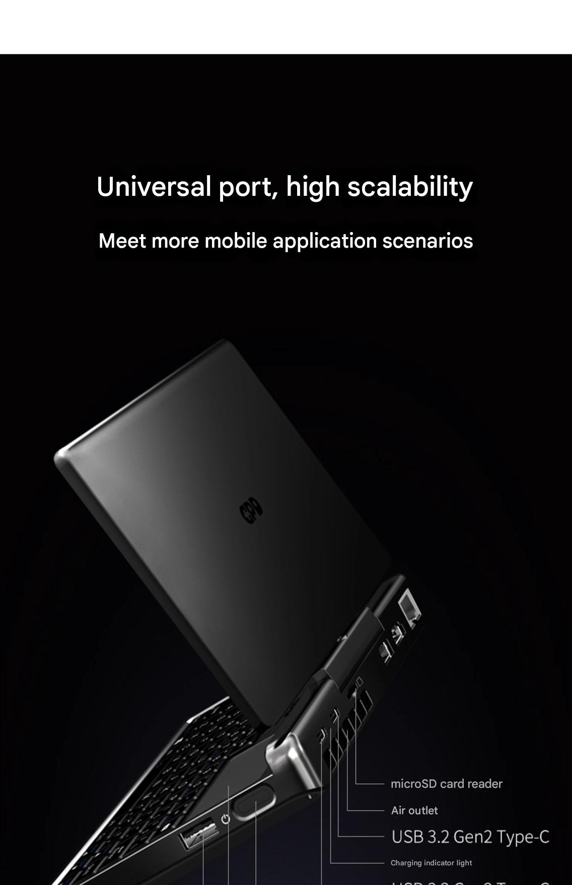 GPD Micro PC 2 new 7‘’handheld laptop 1080p touch screen operation and maintenance debugging two-in-one flip cover mini portable