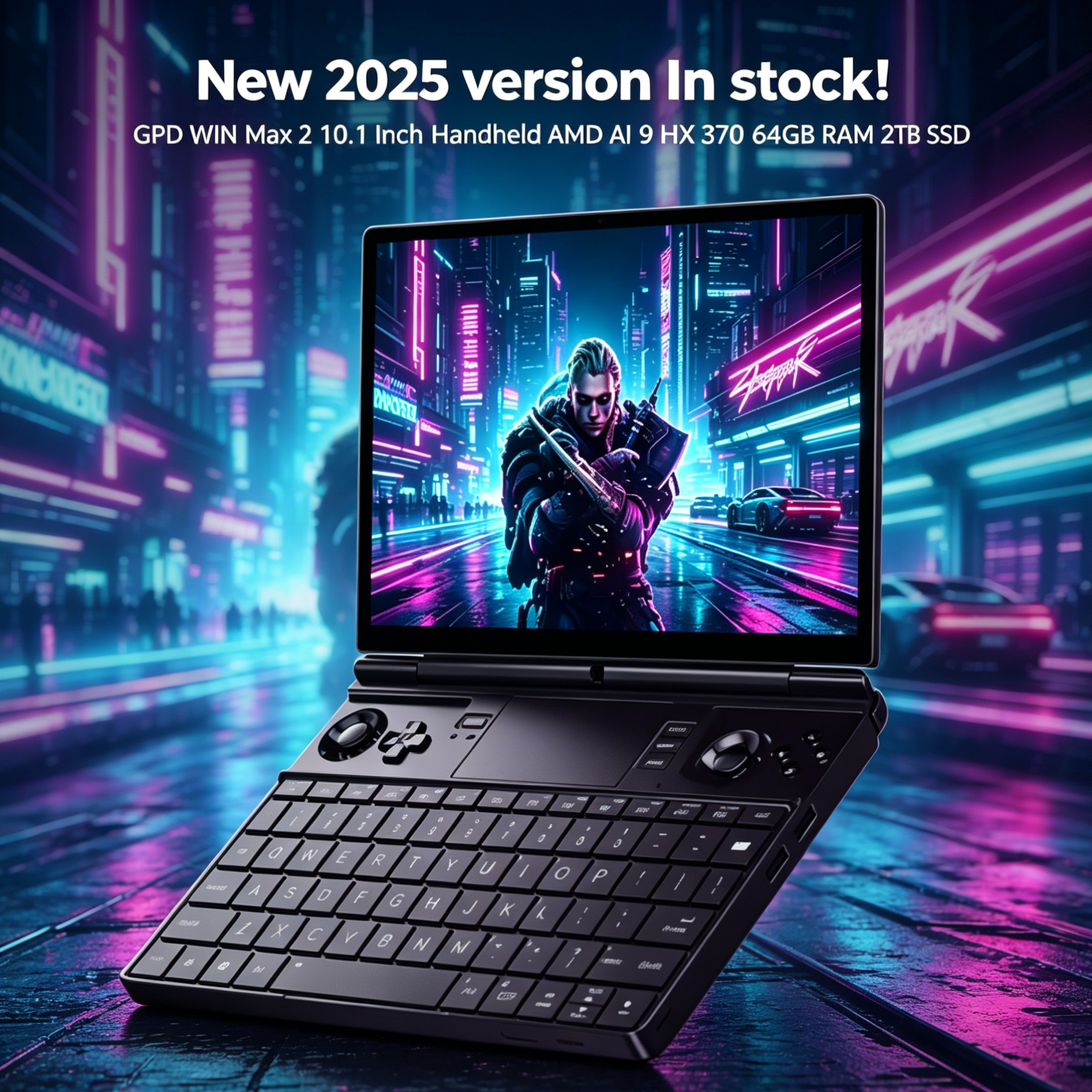 GPD WIN Max 2 10.1 AMD AI 9 HX 370 64GB 2TB SSD Laptop