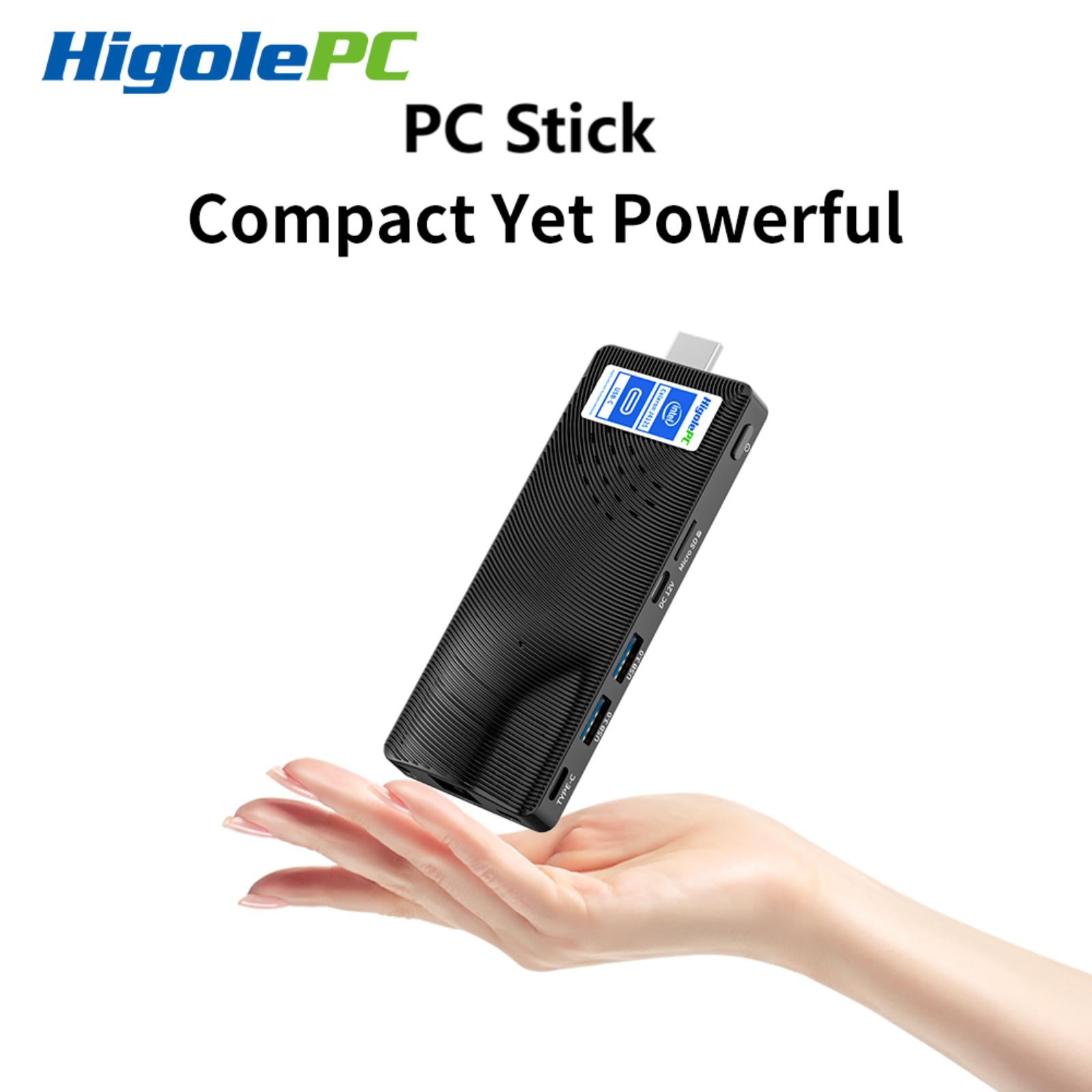 Higole PC Stick Fan less Mini PC Intel J4105 Windows 11 WiFi5 8GB 128/256GB Laptop Desktop PC 4K HDMI TV Stick PC Mini Computers