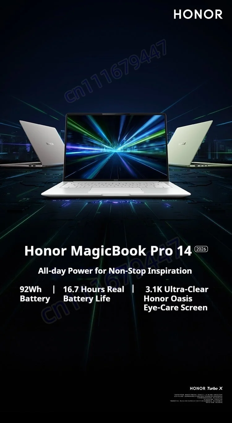 Honor MagicBook Pro 14 2026 Laptop14.6" 3.1K OLED Touchscreen Ultra5/Ultra X7 32GB RAM 1TB SSD 92Wh Long Battery Life PC Laptop