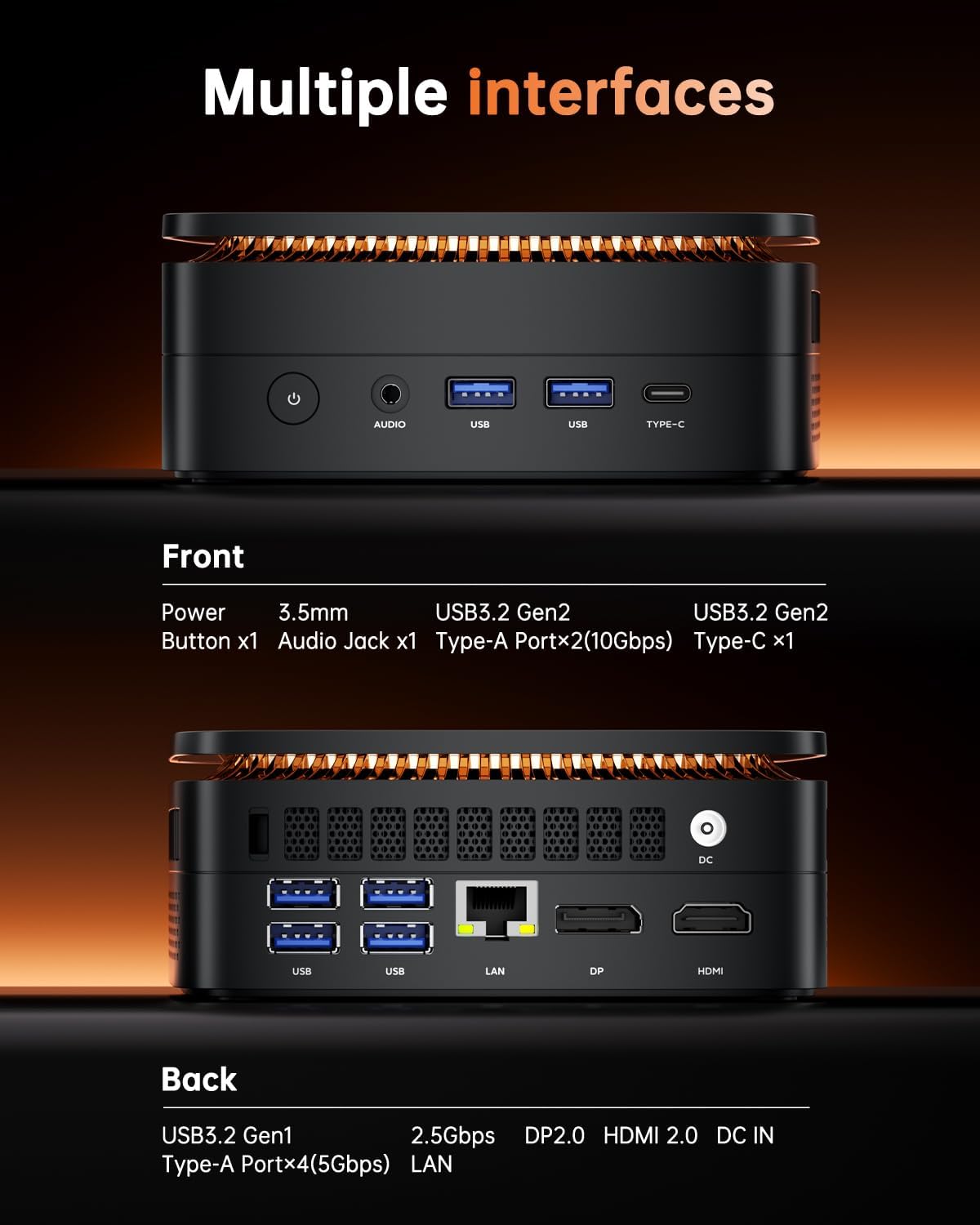 KAMRUI Mini PC AMD Ryzen 7 7735hs 24GB LPDDR5 1TB M.2 NVMe PCIe3.0 SSD Max 4.75 GHz WIFI6 BT5.2 Win11pro Desktop Gaming Computer - Image 5