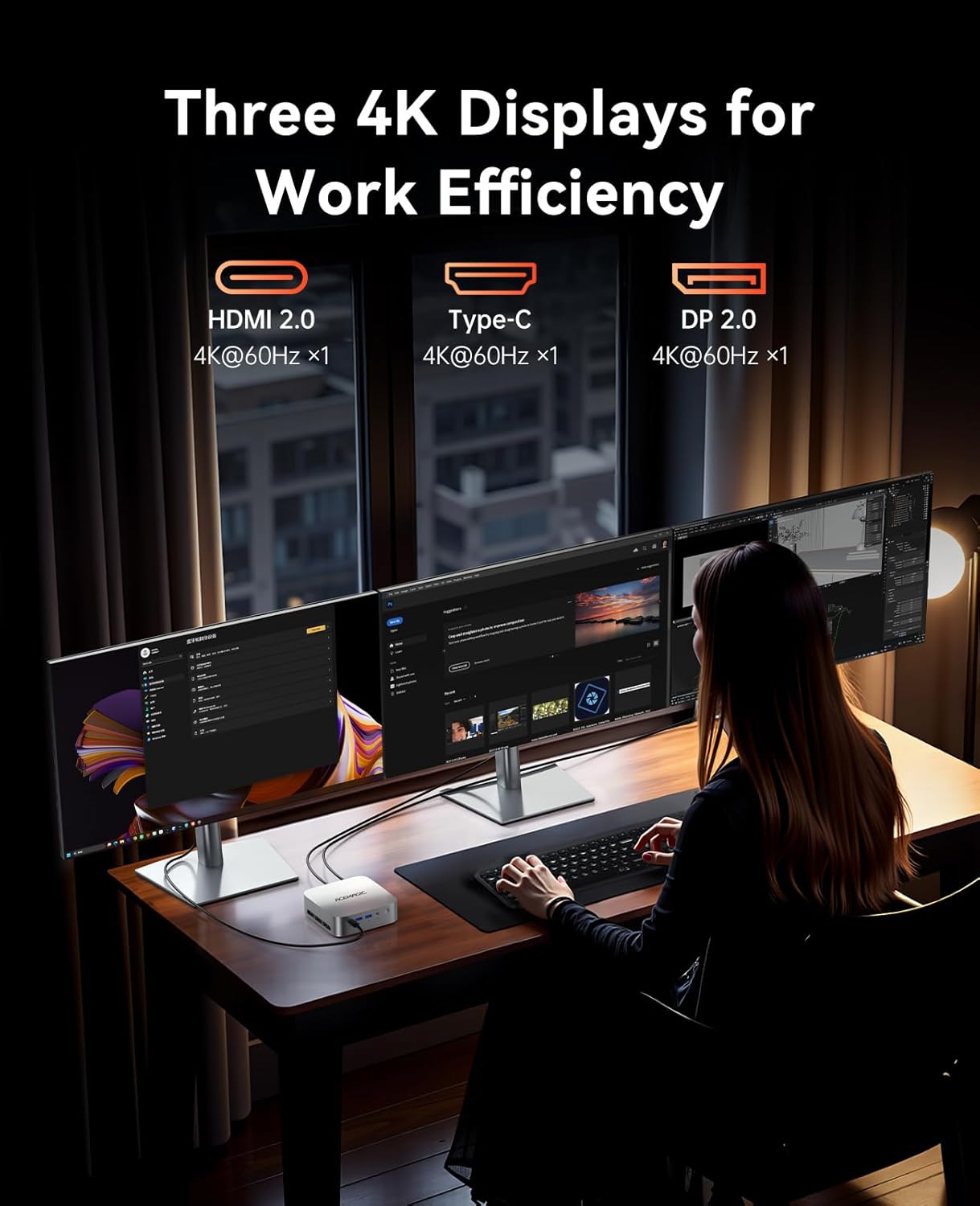 KAMRUI Mini PC AMD Ryzen 7 7735hs 24GB LPDDR5 1TB M.2 NVMe PCIe3.0 SSD Max 4.75 GHz WIFI6 BT5.2 Win11pro Desktop Gaming Computer - Image 6