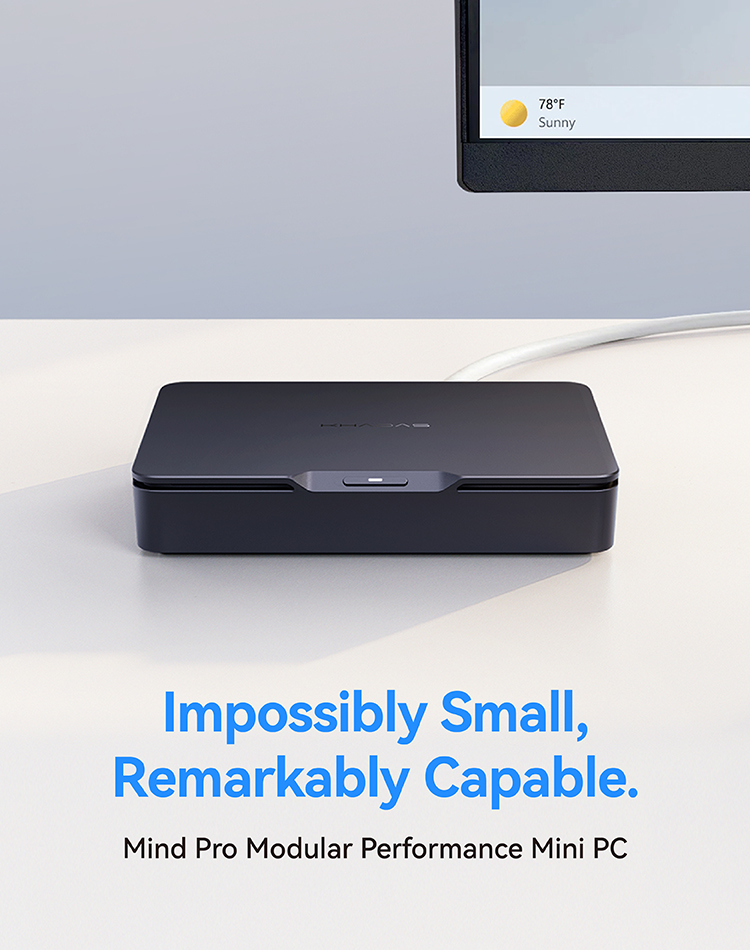 Khadas Mind Pro, AI Mini PC 180 TOPS, Intel Ultra X7 358H, Arc B390, 64GB+2TB, 7.98Wh Battery, Wi-Fi 7, BT 6.0, for Gaming/Office