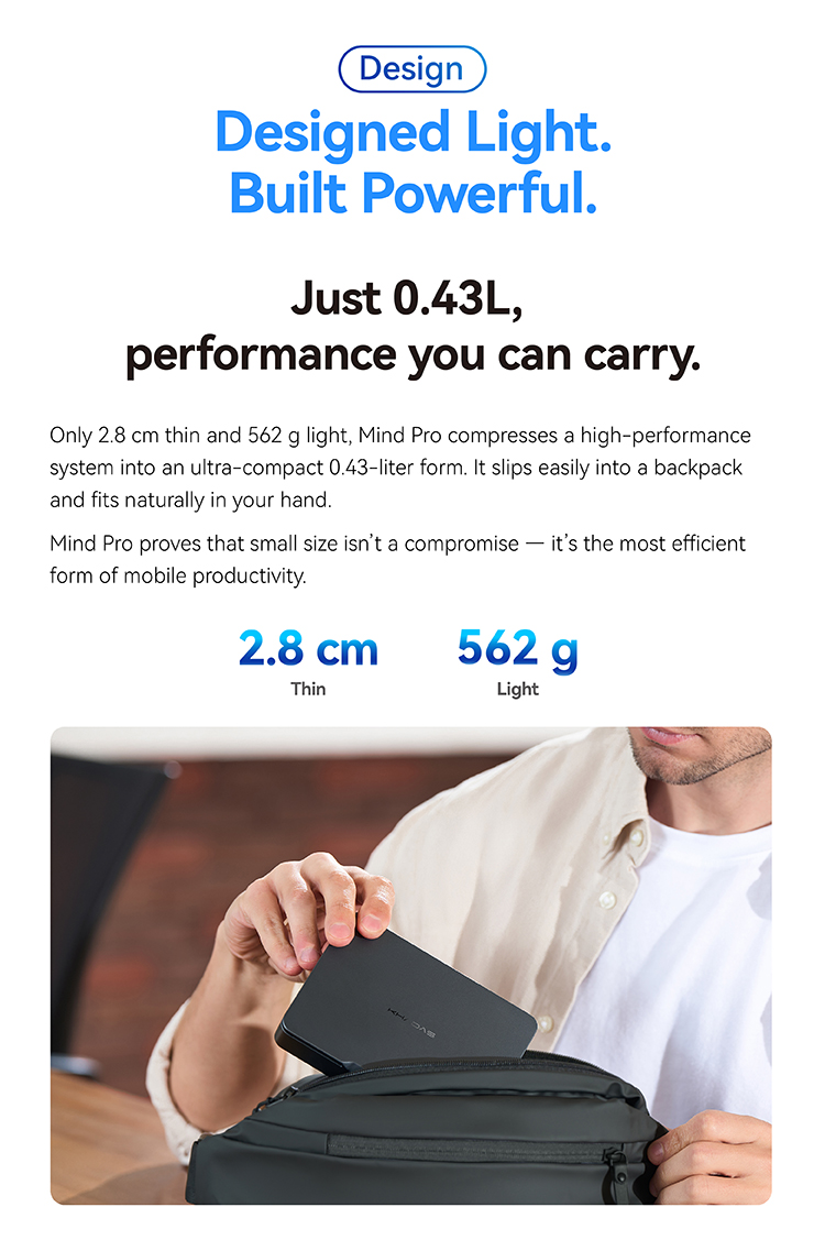 Khadas Mini PC, 2026 Mind Pro, Intel Ultra X7 358H,  7.98Wh Battery, 64GB LPDDR5X, 2TB PCIe 4.0, 8k 60Hz, Thunderbolt 4, 37.5 dB - Image 6