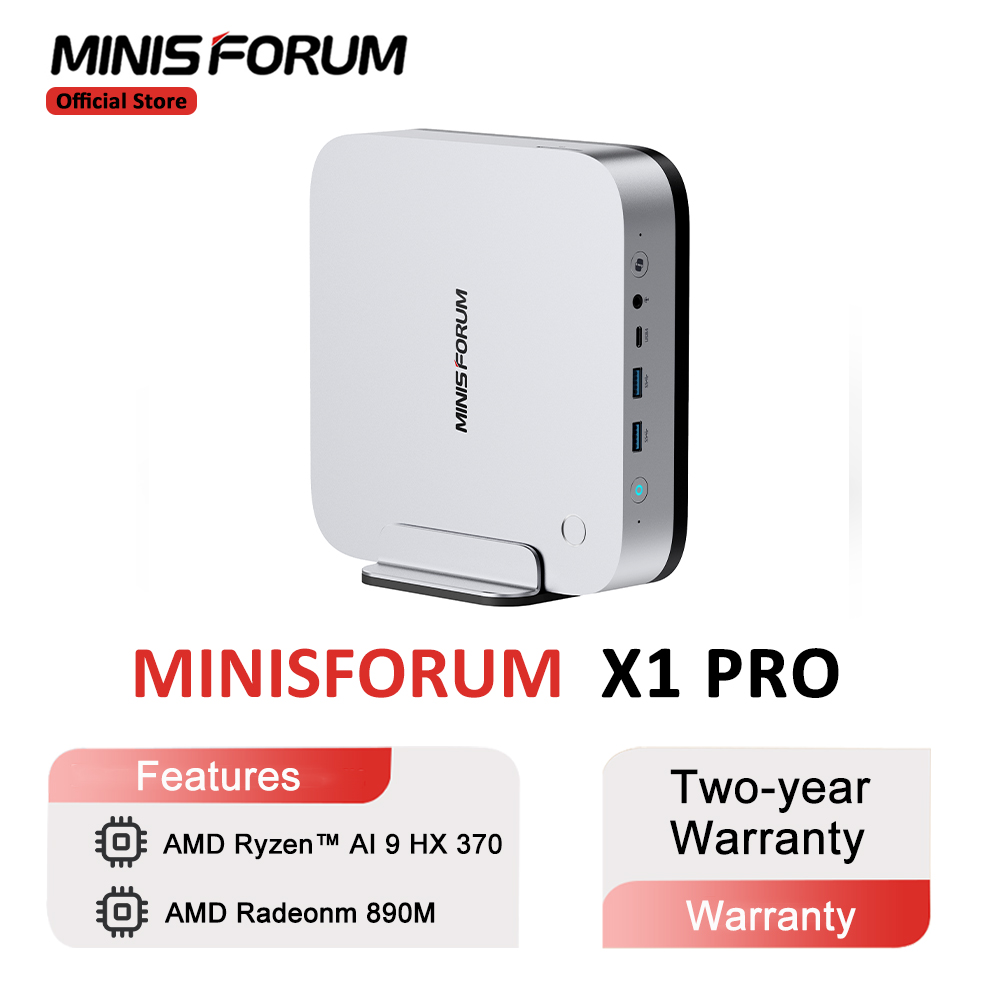 MINISFORUM AI X1 Pro Mini PC AMD Ryzen AI 9 HX 370 96GB 2TB