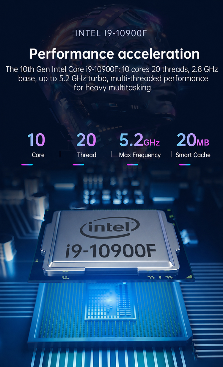 Msecore MV10 Intel i9 i7 Windows 11 Micro Mini PC Desktop Gaming Computer Gamer pc DDR4 NVME SSD WiFi6 Bluetooth 5.0 4K Mini pc - Image 3
