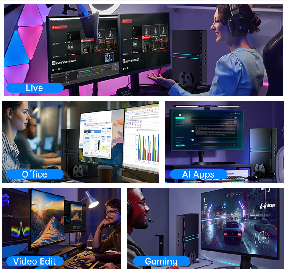 MSECORE MV300 Mini PC Intel Core i7 i9 RTX 4070 12G Dedicated GPU Gaming Office Desktop DDR5 NVME 4.0 WiFi6E BT5.3 8K HD - Image 4