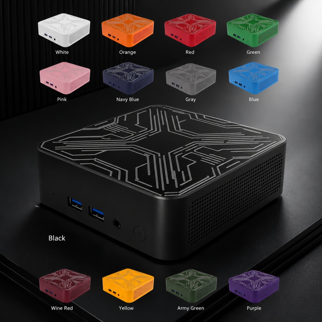 Multicolored Mini PC Intel Core I9-10980HK Win11 32GB+2TB SSD WiFi6 BT5.2 4K Portable PC for Gaming, Streaming & Video Works
