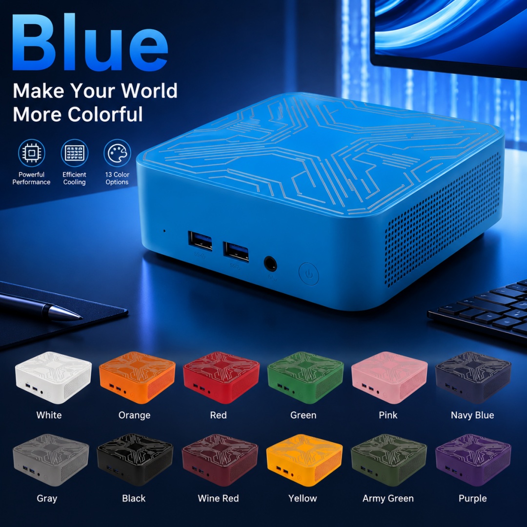 Multicolored Mini PC Intel Core I9-10980HK Win11 32GB+2TB SSD WiFi6 BT5.2 4K Portable PC for Gaming, Streaming & Video Works - Image 3