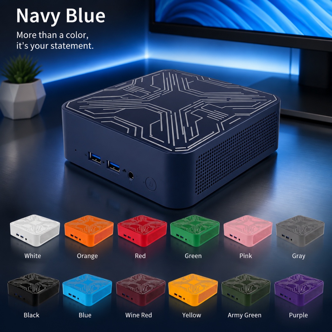 Multicolored Mini PC Intel Core I9-10980HK Win11 32GB+2TB SSD WiFi6 BT5.2 4K Portable PC for Gaming, Streaming & Video Works - Image 6