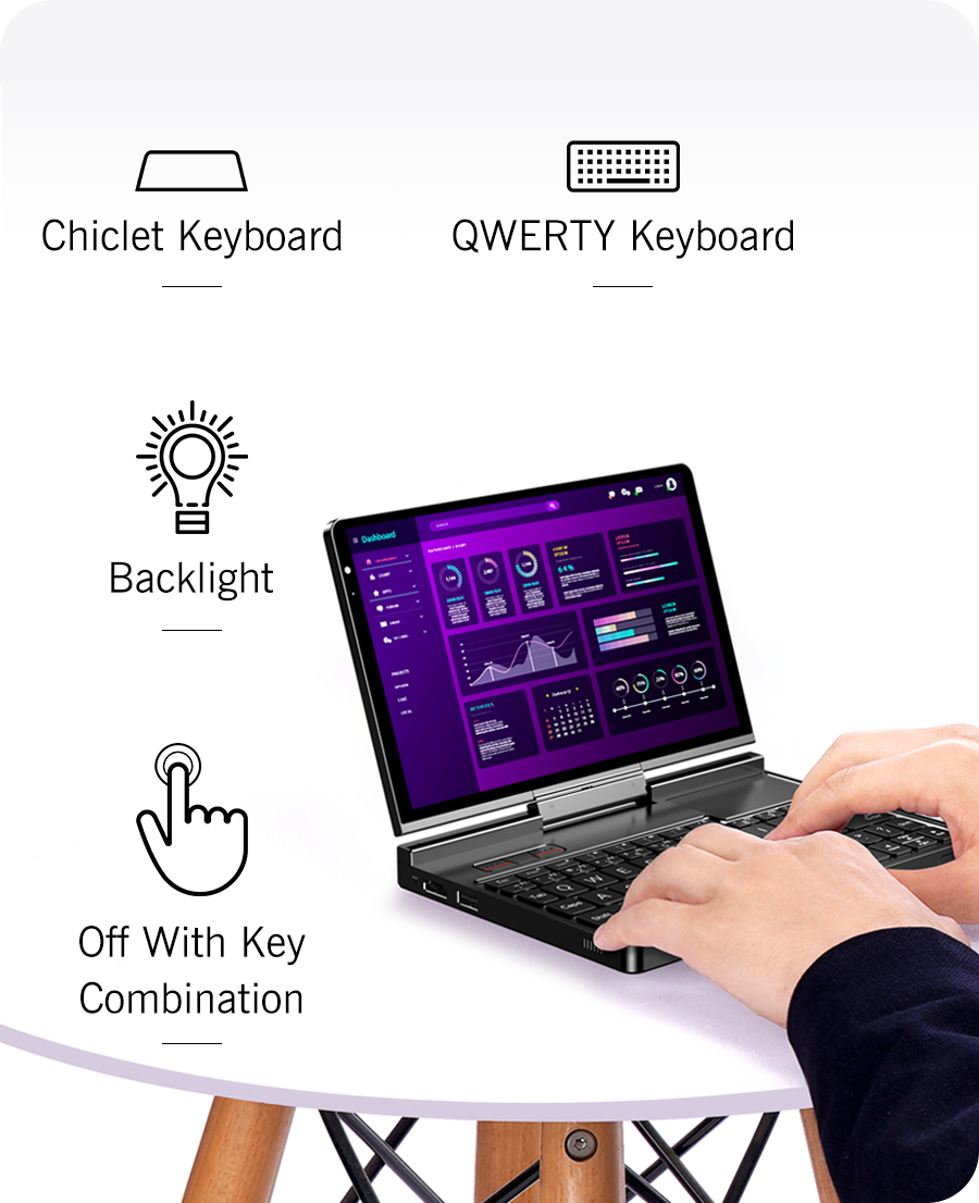 New GPD Pocket 4 2025 Mini Laptop PC 8 Inch AI 9 HX 370 8840U 16/32/64GB RAM 1/2TB NVME SSD 2K 144HZ Full-featured Handheld WIFI - Image 4