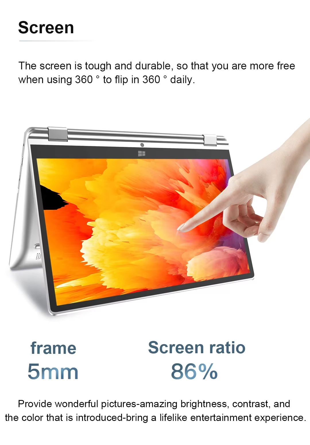 Portable 2 in 1 Laptop Computer Intel Core i7-8500Y / N4020 11.6 Inch Touch Screen Notebook Windows 11 Pro Tablet PC Computer - Image 4