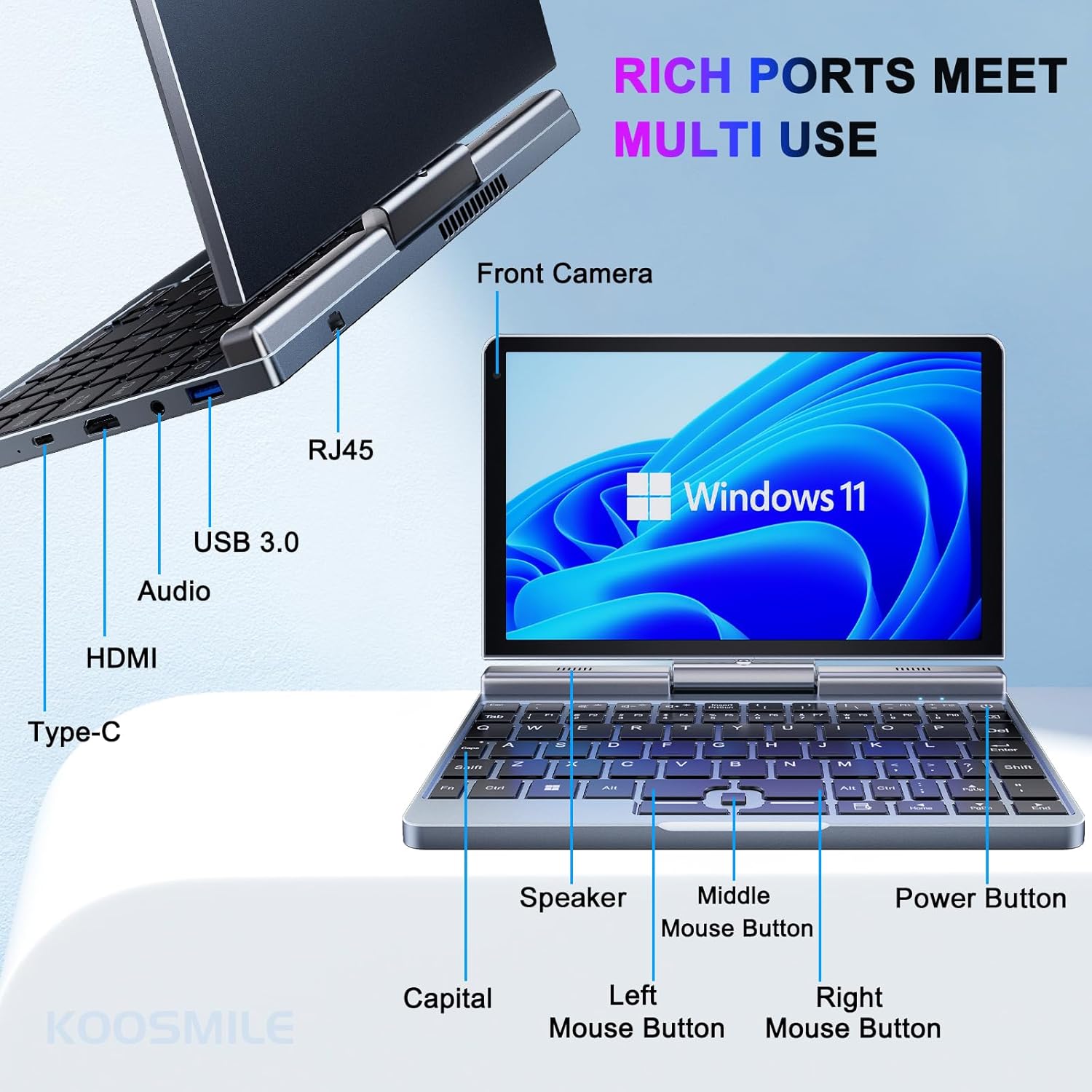 Portable Mini Laptop windows OS 8 Inch Touch Screen Notebook N95 12GB+1TB IPS Small Notebook Portable PC Micro Computer - Image 6
