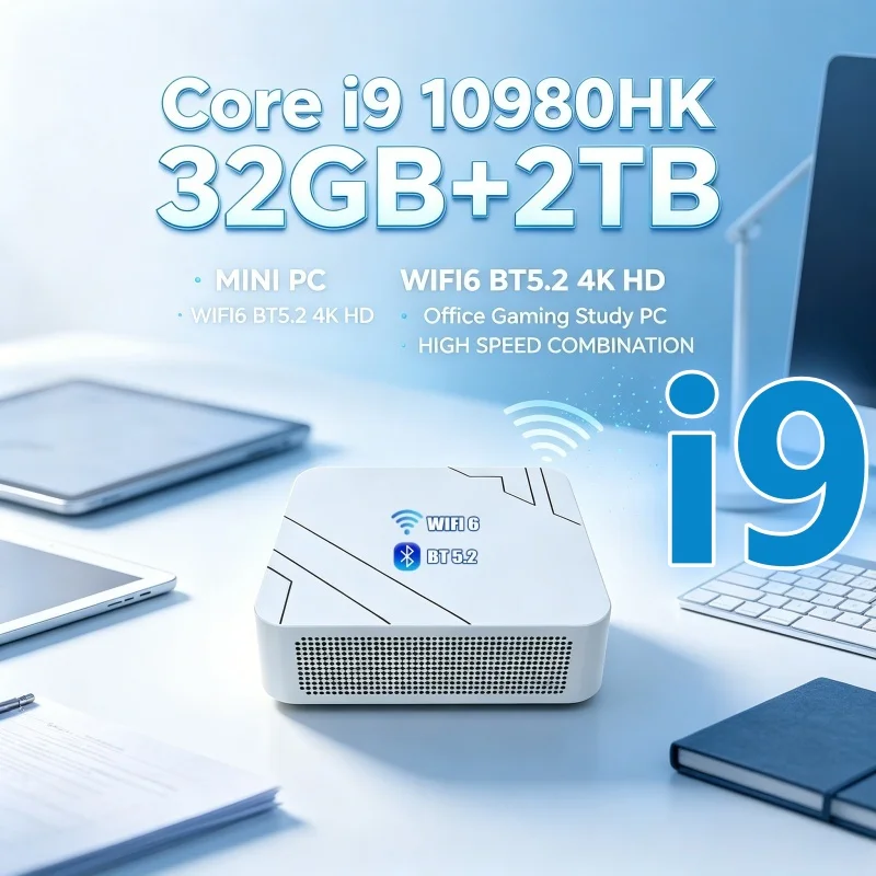 Portable Mini PC Intel i9-10980HK Powerful High Performance 32GB RAM 1TB SSD 4K Computer Gaming Office Household Use
