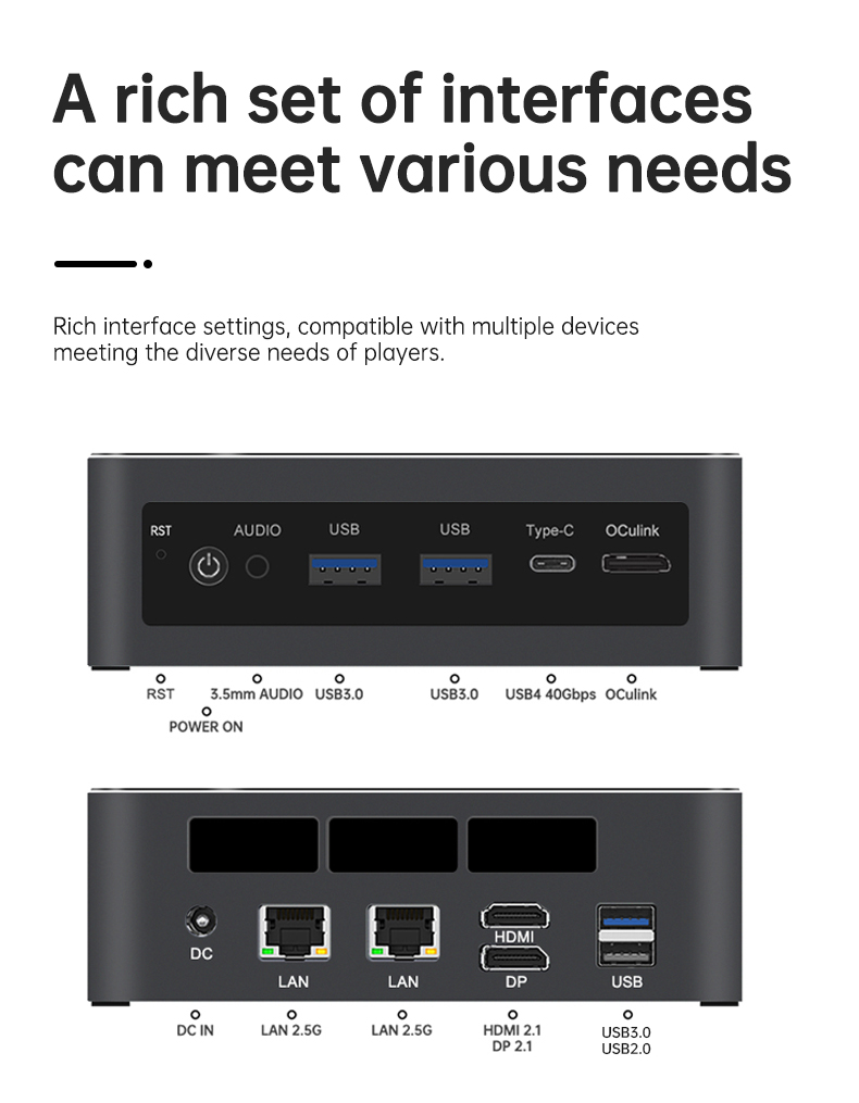 SZBOX Metal AI Mini PC AMD Ryzen AI 9 HX 470 HX 370 USB4 OCuLink Dual 2.5G LAN Dual NVMe SSD WiFi 6 BT5 Windows 11 Gaming Computer - Image 4