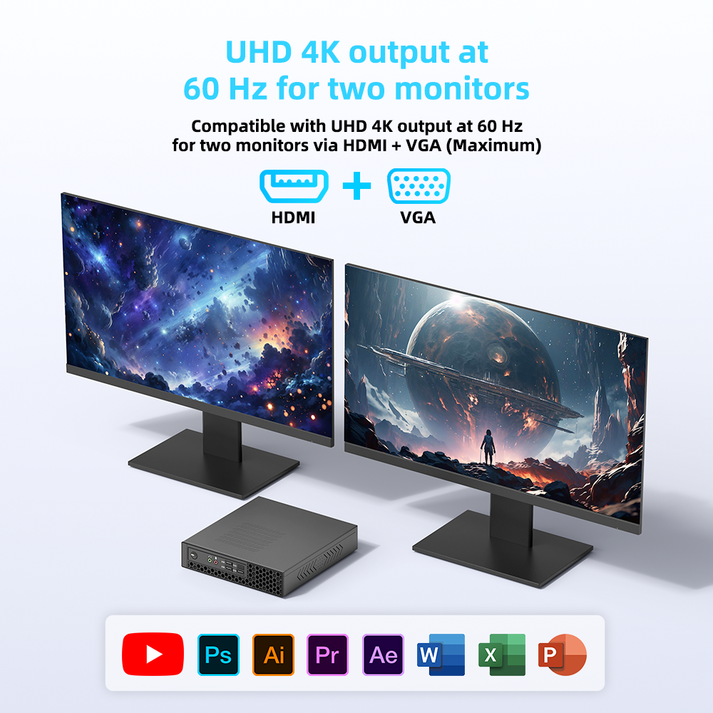 Texhoo MINI PC AMD Ryzen A10-8700P A12-9720P 8G DDR3 1600MHz WiFi5 BT4.0 RJ45 LAN Commercial Office Desktop Computer - Image 3