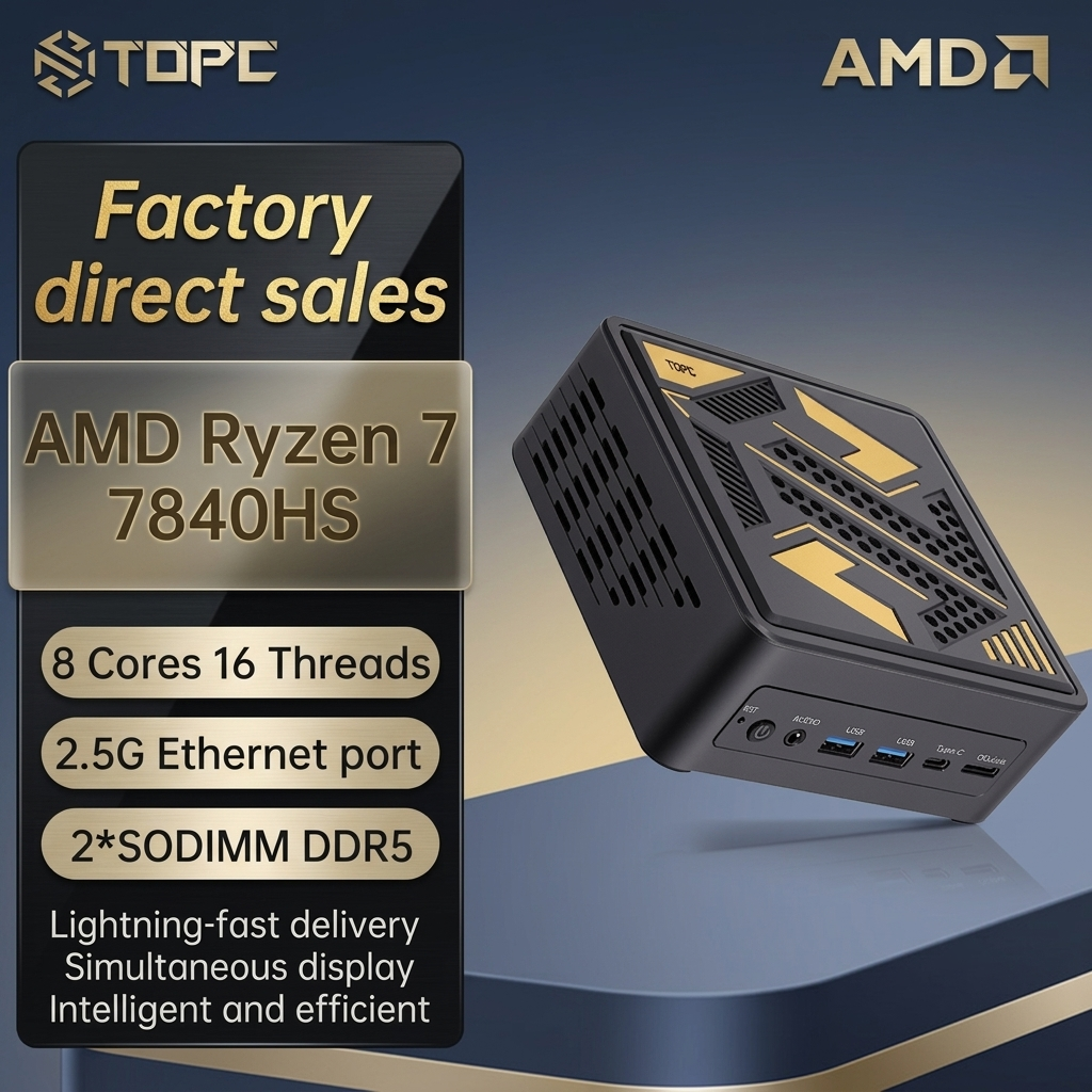 TOPC R7 7840HS Mini PC AMD Ryzen 7 8-Core