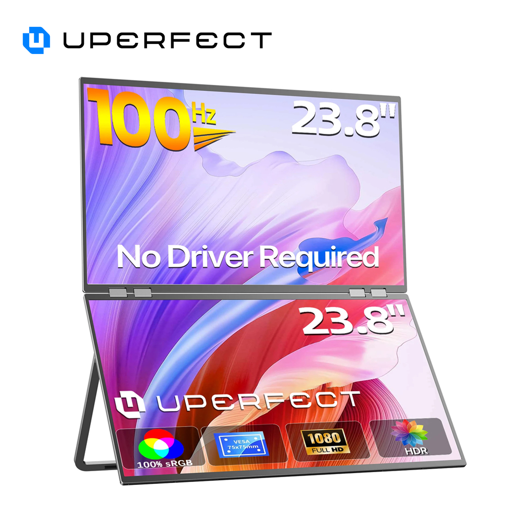 UPERFECT 23.8 IPS Monitor 100Hz Dual Screen with Speakers