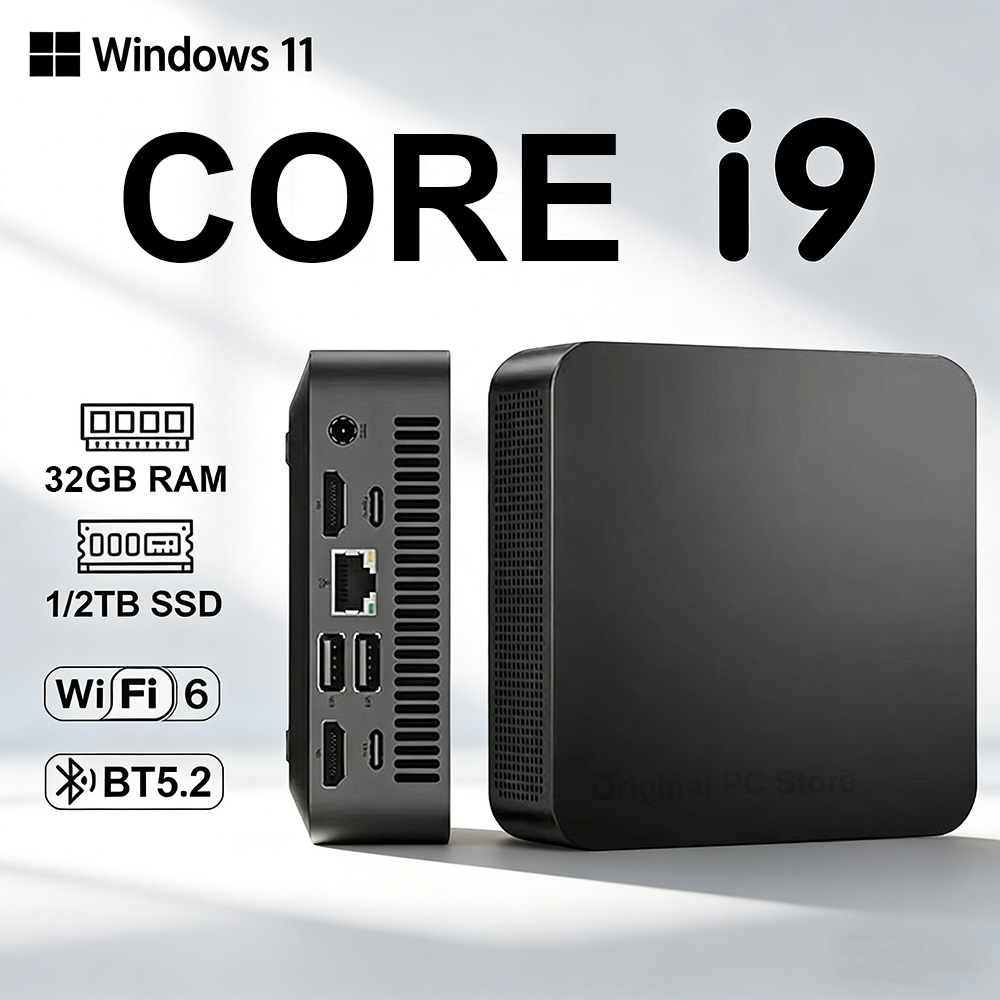 Windows 11 Pro Core I9 10980HK/i3 6100 Mini PC 16GB RAM 1/2TB M.2 SSD WIFI6 BT5.2 4K 60Hz HD Mini Gaming Pc Portable Desktop PC