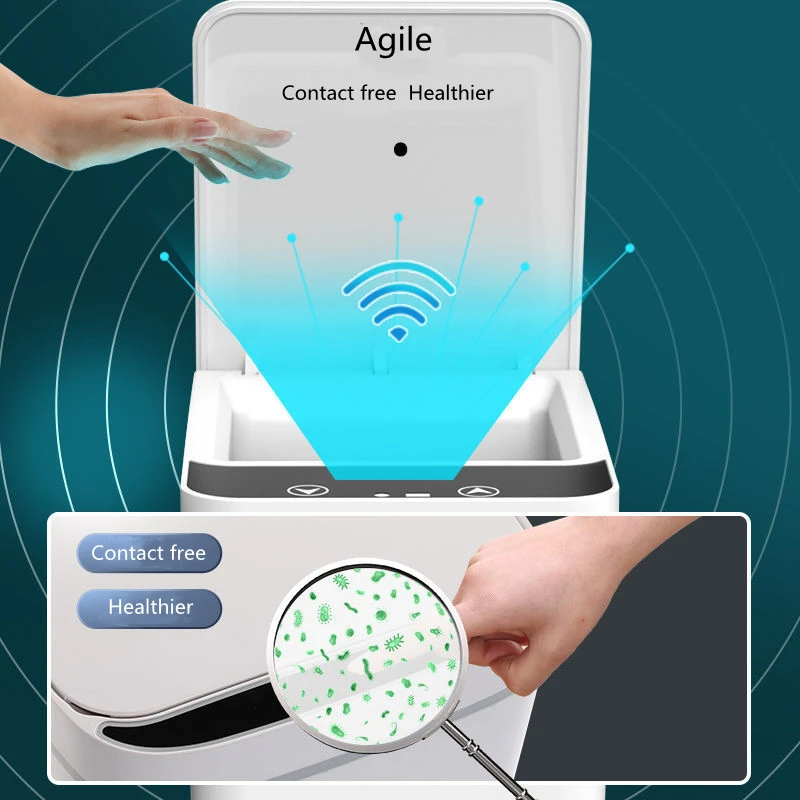 12L Smart Sensor Trash Can Home Intelligent Waste Bin Rubbish Can Dustbin Kitchen USB Charging Touch Sensor Garbage Bucket - Image 6