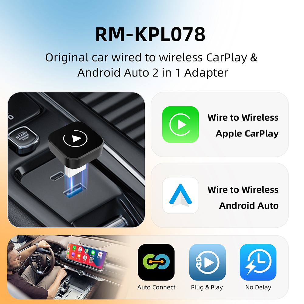2 in 1 Wireless Car Play Dongle Wireless Android Auto Adapter AI Smart Box Car Intelligent Systems For Car With Wired Car Play
