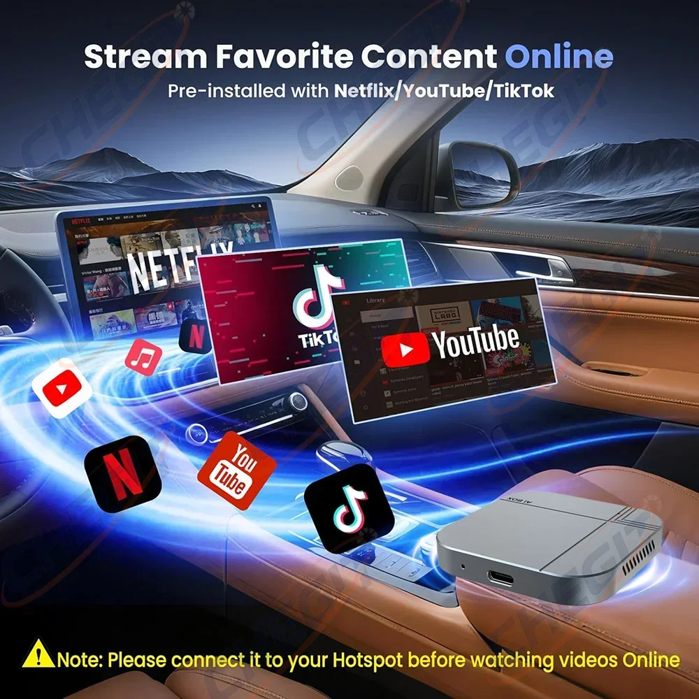 2026 Android AI Box 4G+64G / 2G+16G Wireless CarPlay Adapter Android Auto TV Box For Youtube Netflix For VW Toyota Hyundai Ford - Image 4