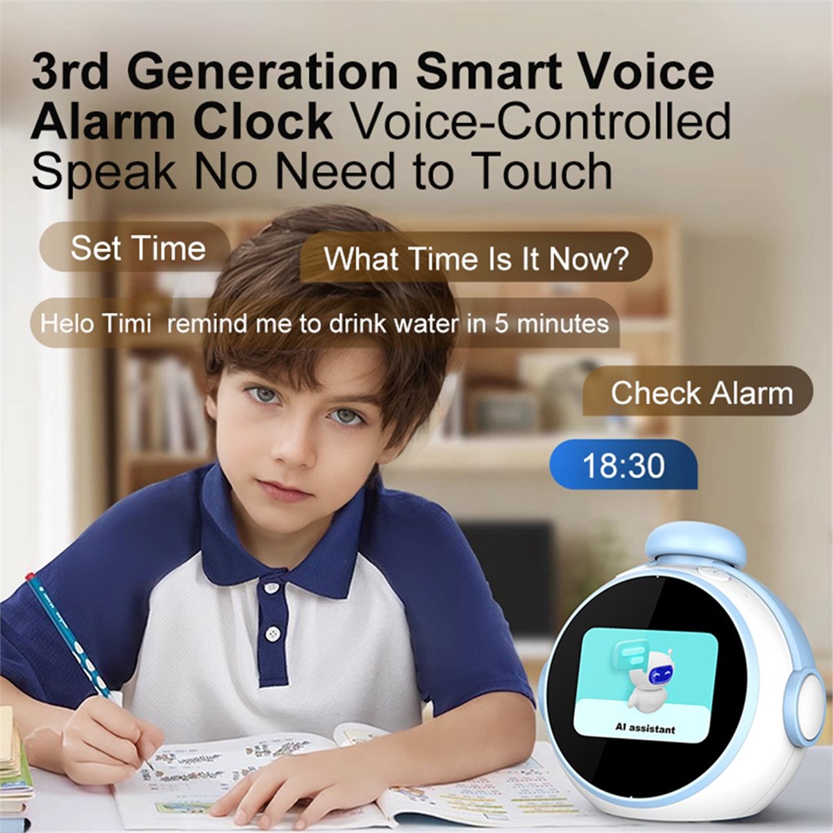 A32I AI Smart Chat Companion with Alarm Clock Function, an Educational and Entertaining AI Voice Robot for Children - Image 6