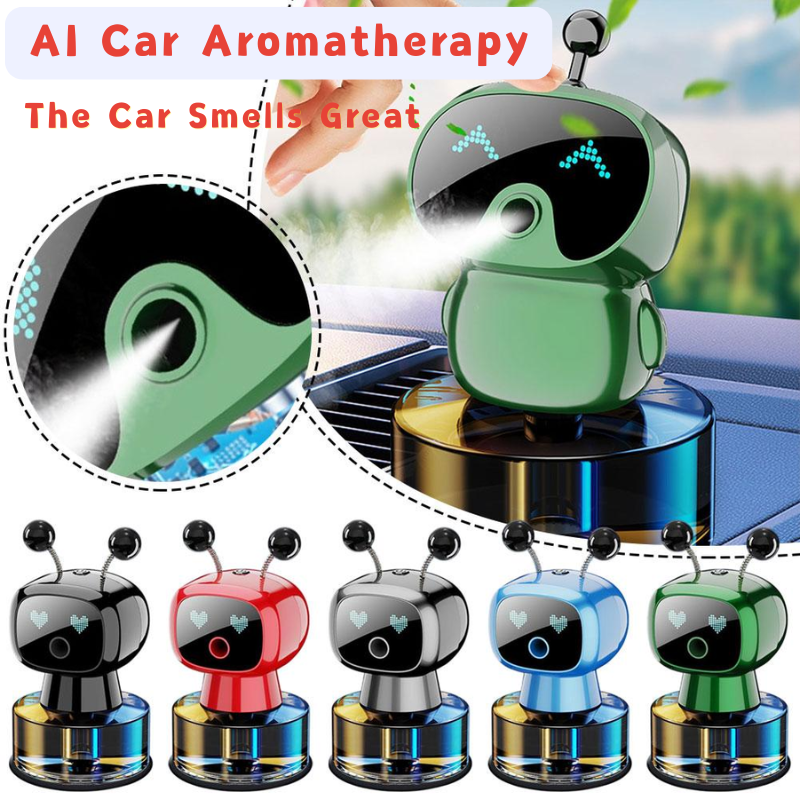 AI Smart Car Air Freshener Rechargeable Adjustable Cute Robot Smart Aromatherapy Diffuser Gift Car Accessories Interior