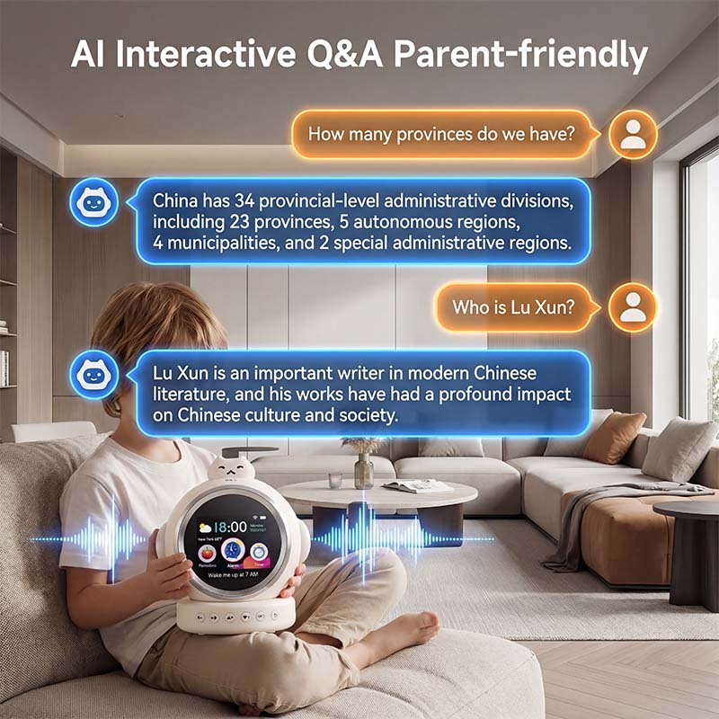 AI Speaker Wifi Voice assistant HD Touch Screen Display Alarm Clock Hi-fi Stereo Multifunction Speaker with TF RGB Night Light