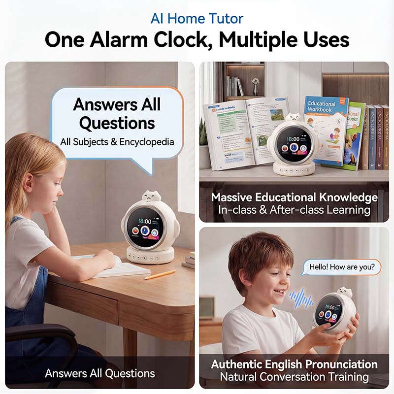AI Speaker Wifi Voice assistant HD Touch Screen Display Alarm Clock Hi-fi Stereo Multifunction Speaker with TF RGB Night Light - Image 6