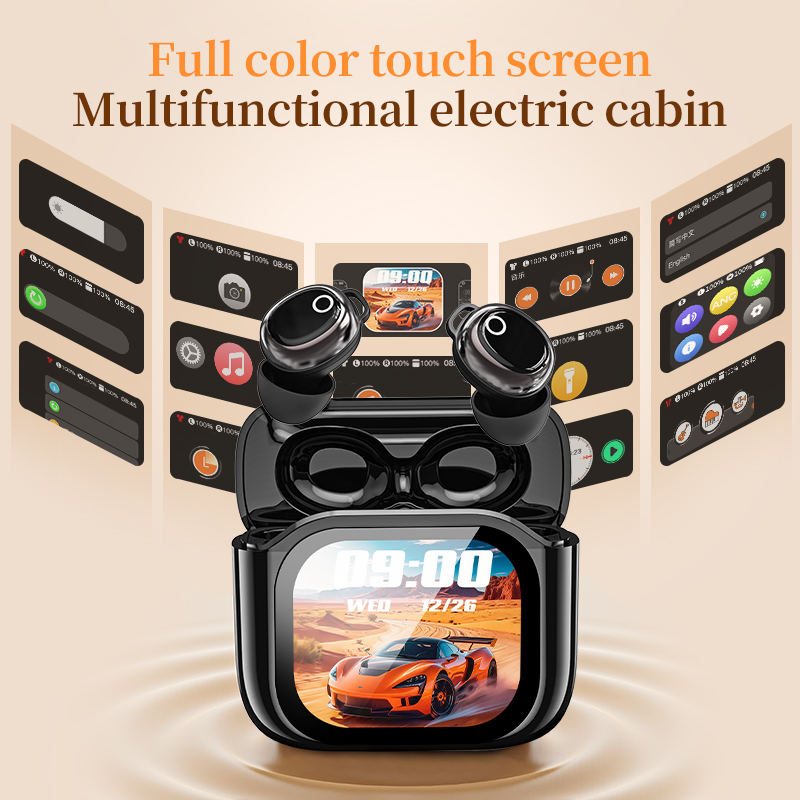 AI Translation Earphones 100+ Languages Headphones Stereo Touch Display Earbuds HD Calling Noise Reduction Translator Headphones