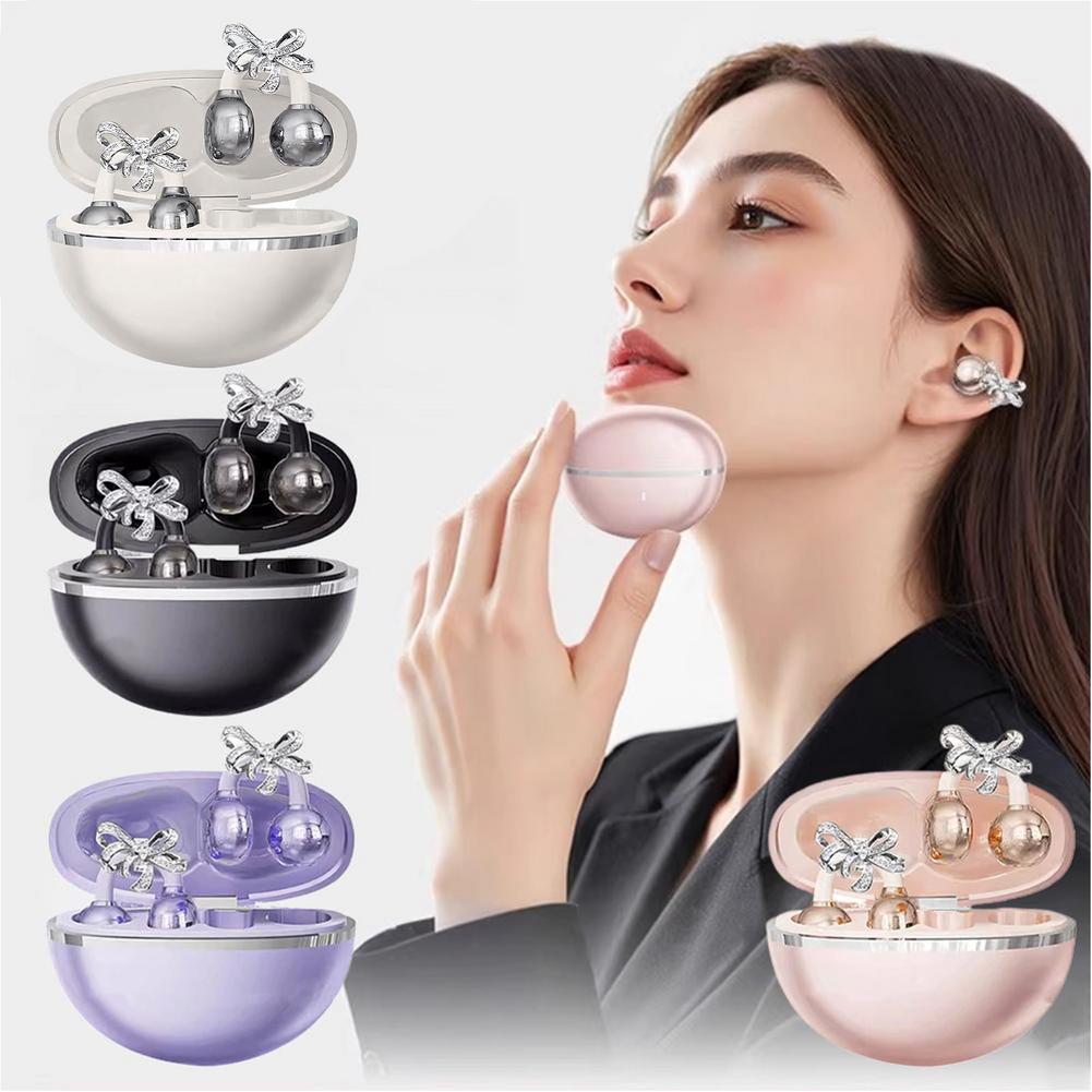 Bow Shaped Diamond Buckle Earrings Star Open Ear Clip Waterproof Range Ai Intelligent Wireless Earphones Long Bluetooth B1Z4 - Image 4