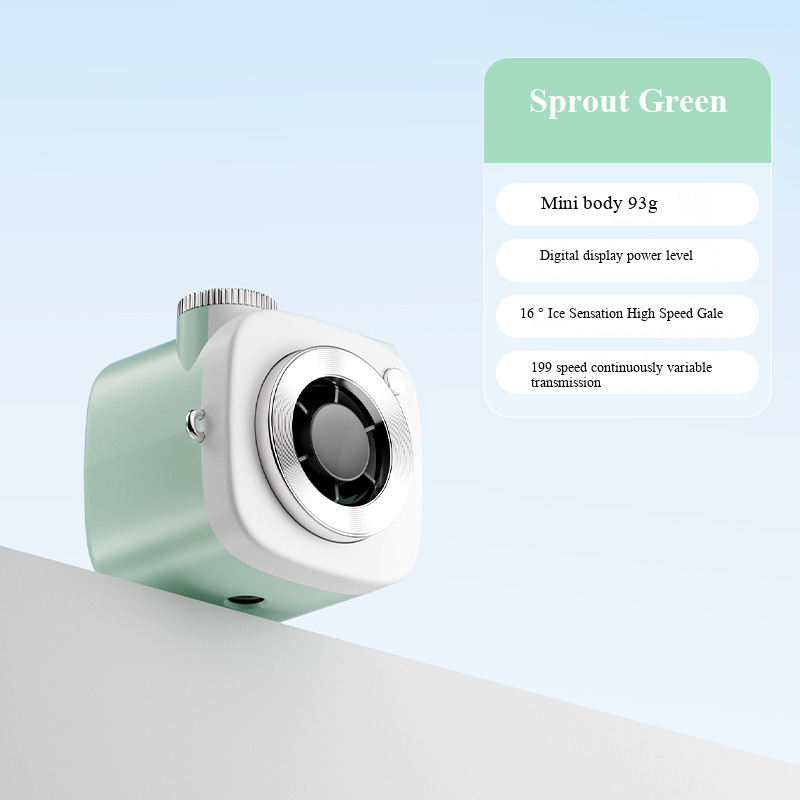 Camera Style Mini Neck-Hanging Fan, Smart AI Desktop Handheld Portable Fan, Baby Carriage Outdoor Digital Display Small Fan - Image 4