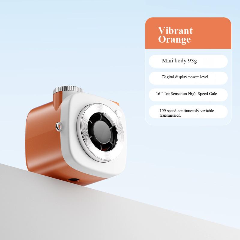 Camera Style Mini Neck-Hanging Fan, Smart AI Desktop Handheld Portable Fan, Baby Carriage Outdoor Digital Display Small Fan - Image 6